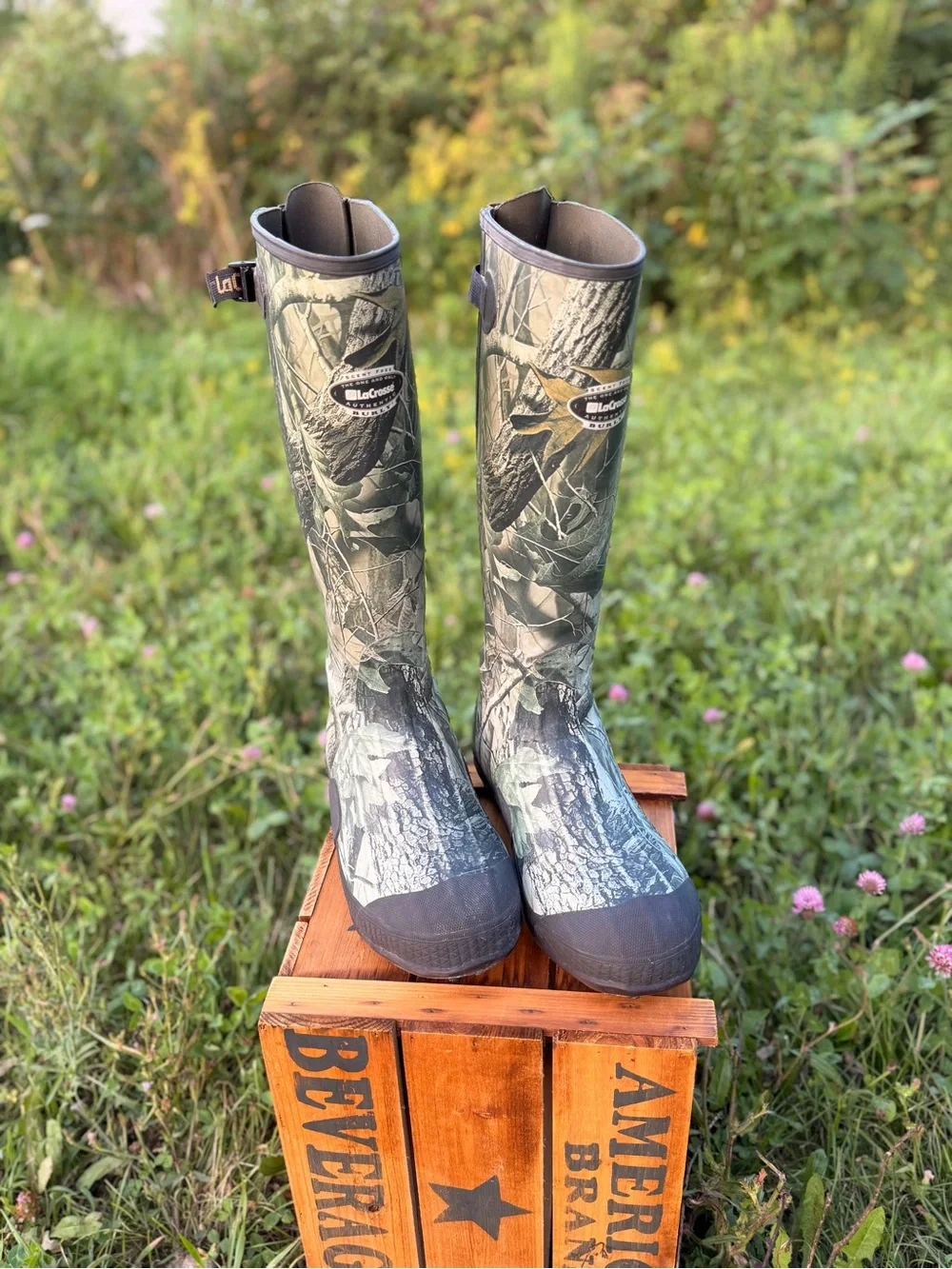 LaCrosse Burly - Camo Rubber Hunting Boots (size 8)